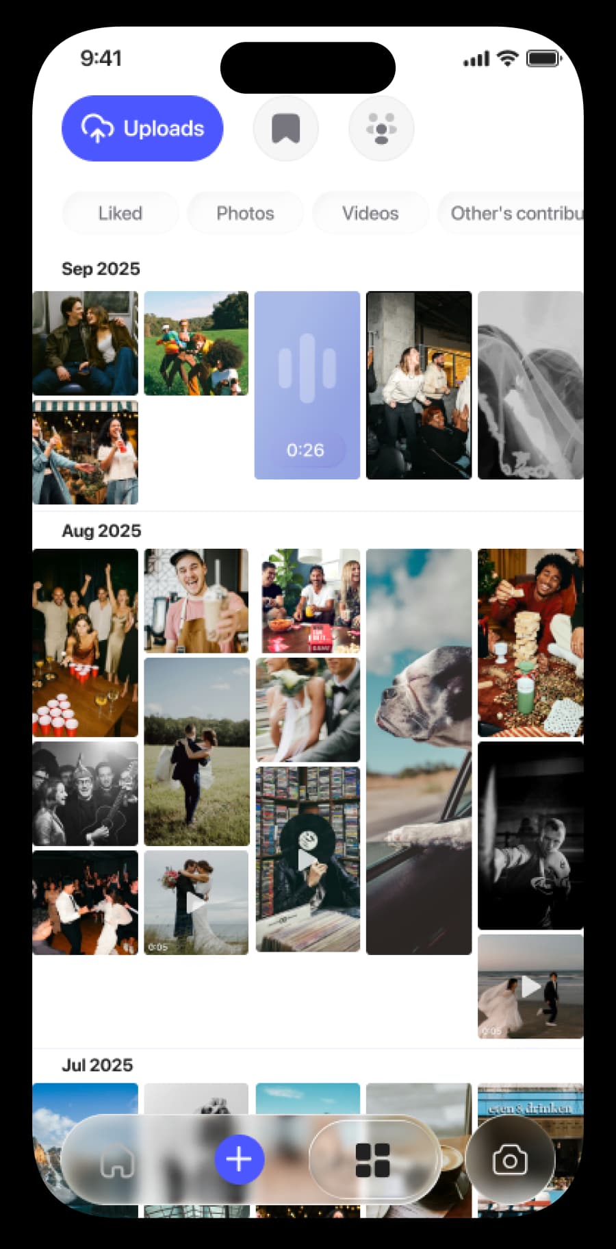 Playlog app — mobile views
